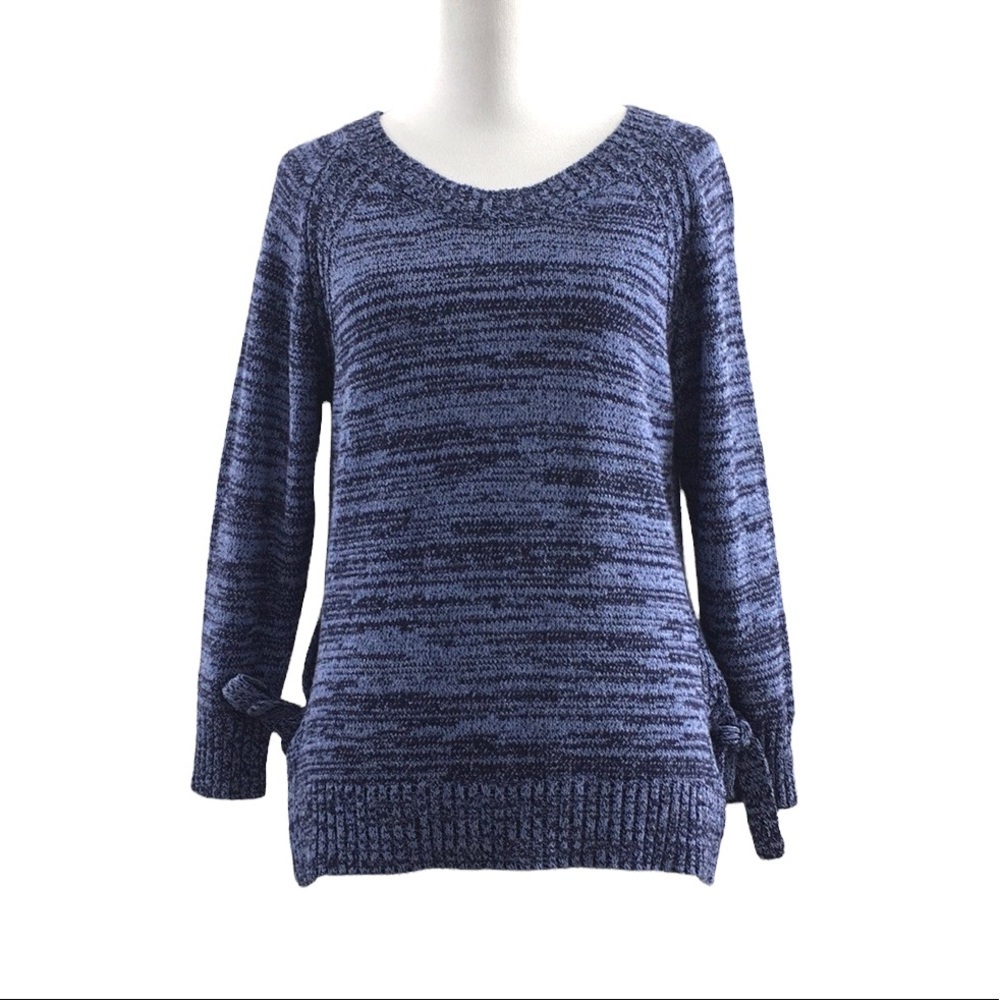 3/$20 Three Dots Blue Purple Knit Crewneck Sweater‎ Small Cotton Pullover